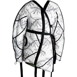 Strelitzia Couture wrap coat front