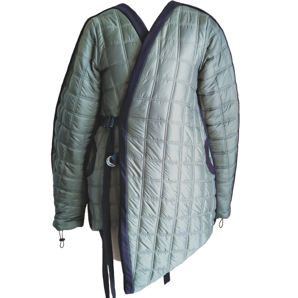 Couture puffer coat, olive