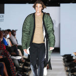 Load image into Gallery viewer, couture coat on the runway, olive green

